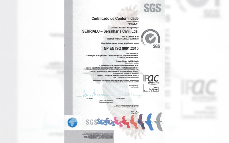 Revalidação da Certificação do SGQ